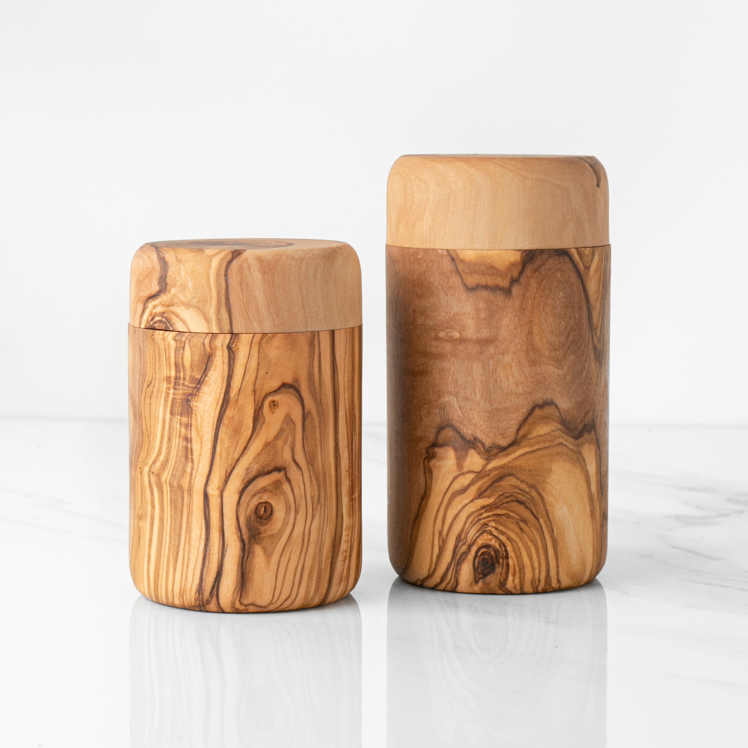 Olivenholz Gewürzbox mit Faden Rustikal Handgefertigt