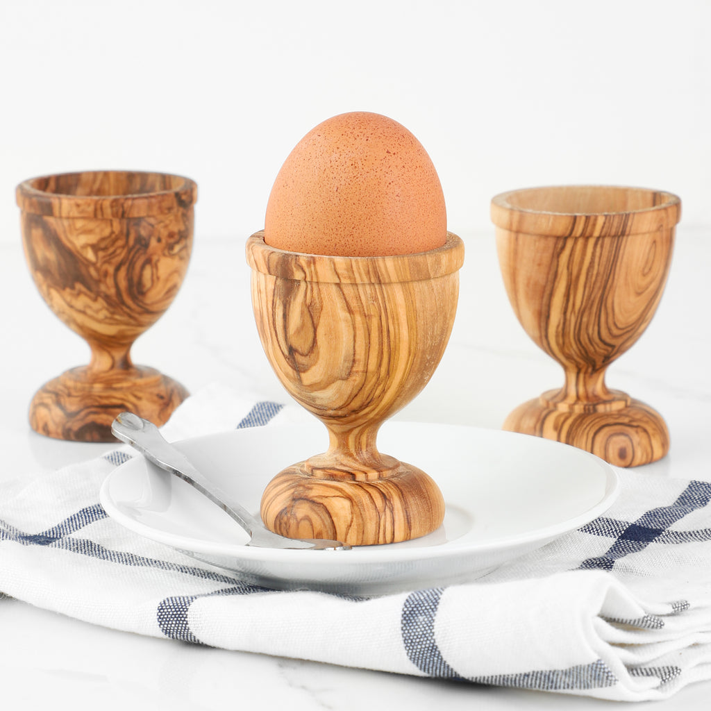 Rustic Olive Wood Egg Cup