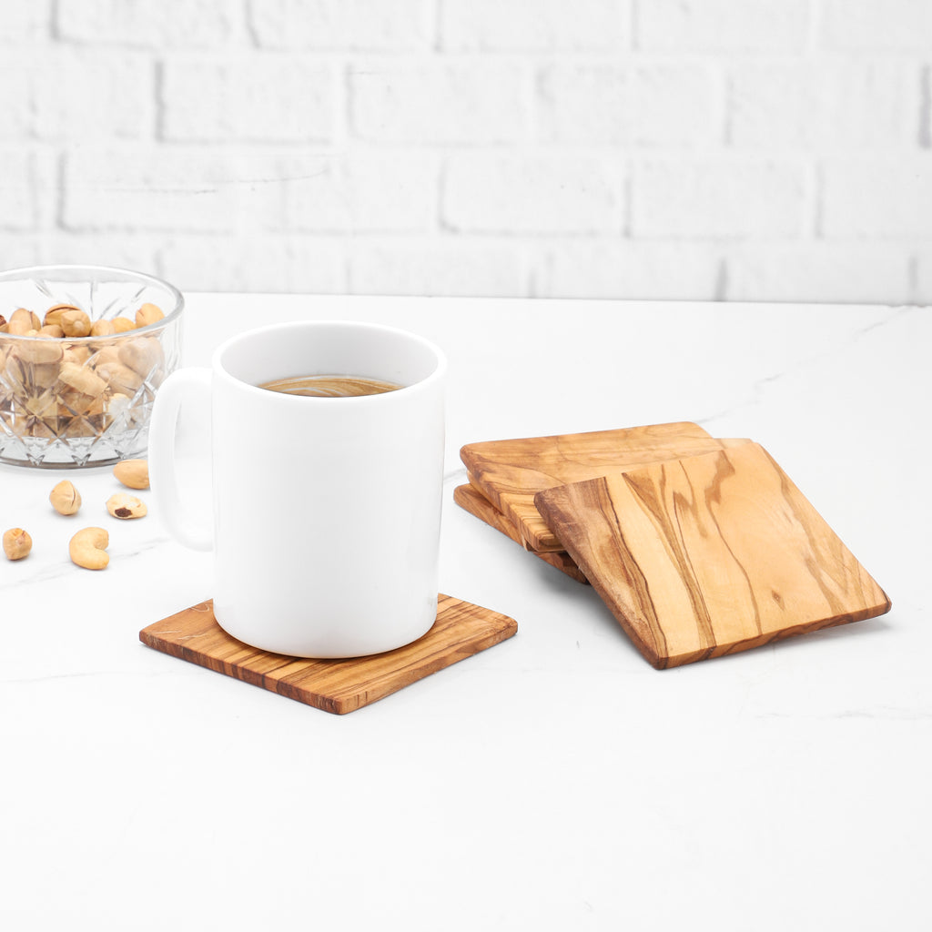 Handcrafted Olive Wood Square Coaster