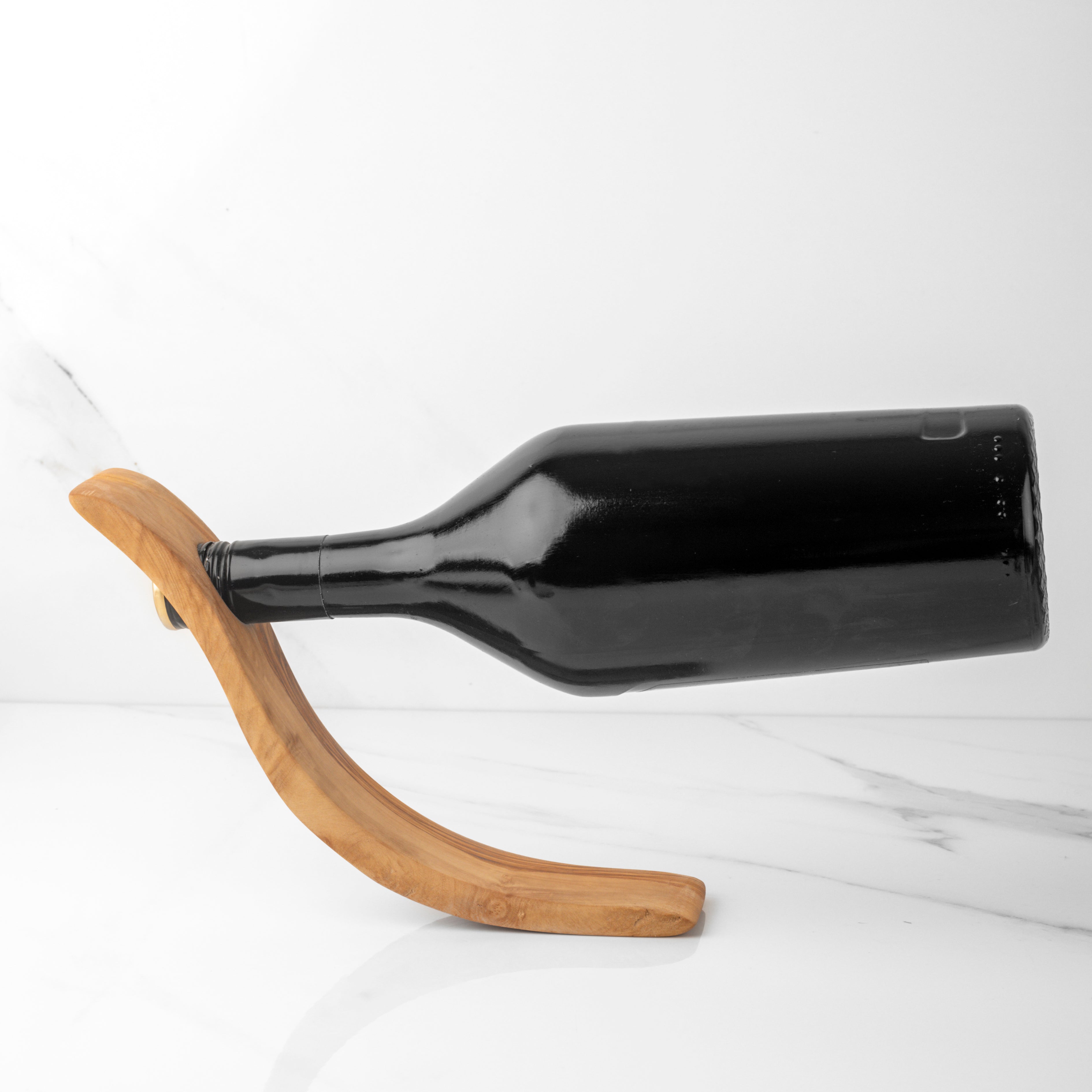 Olivenholz Flaschenhalter 2 Designs Handgefertigt