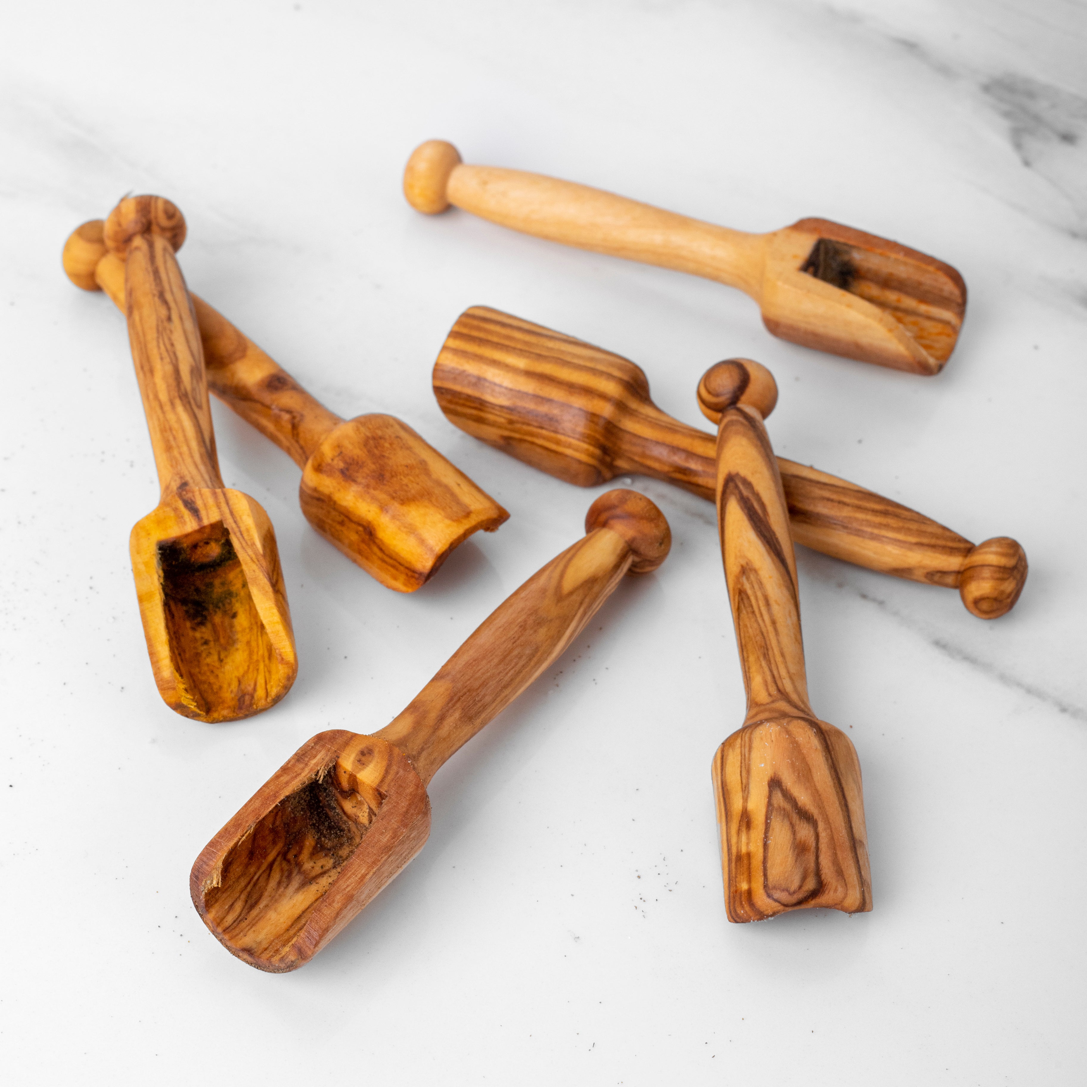 Mini Wooden Scoop - Handmade from Olive Wood