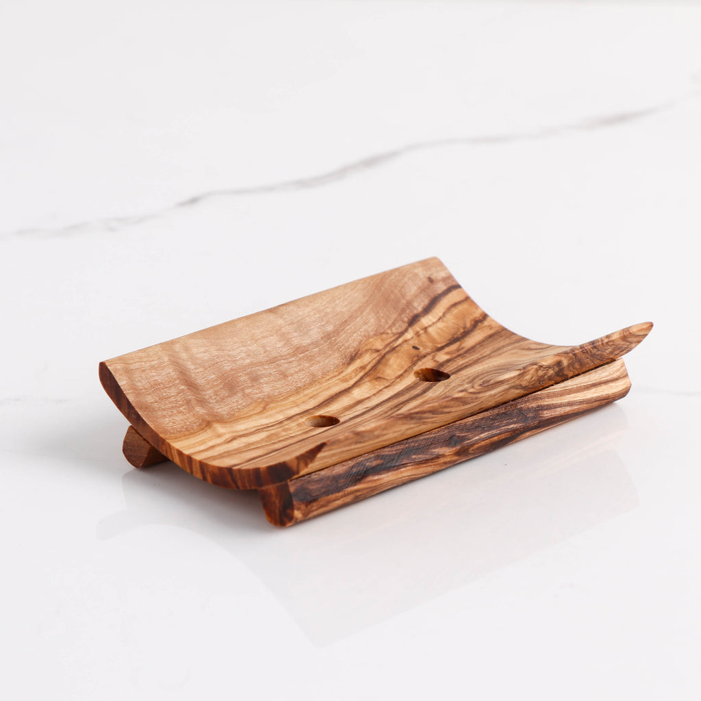 Rectangular Olive Wood Soap Dish Handcrafted