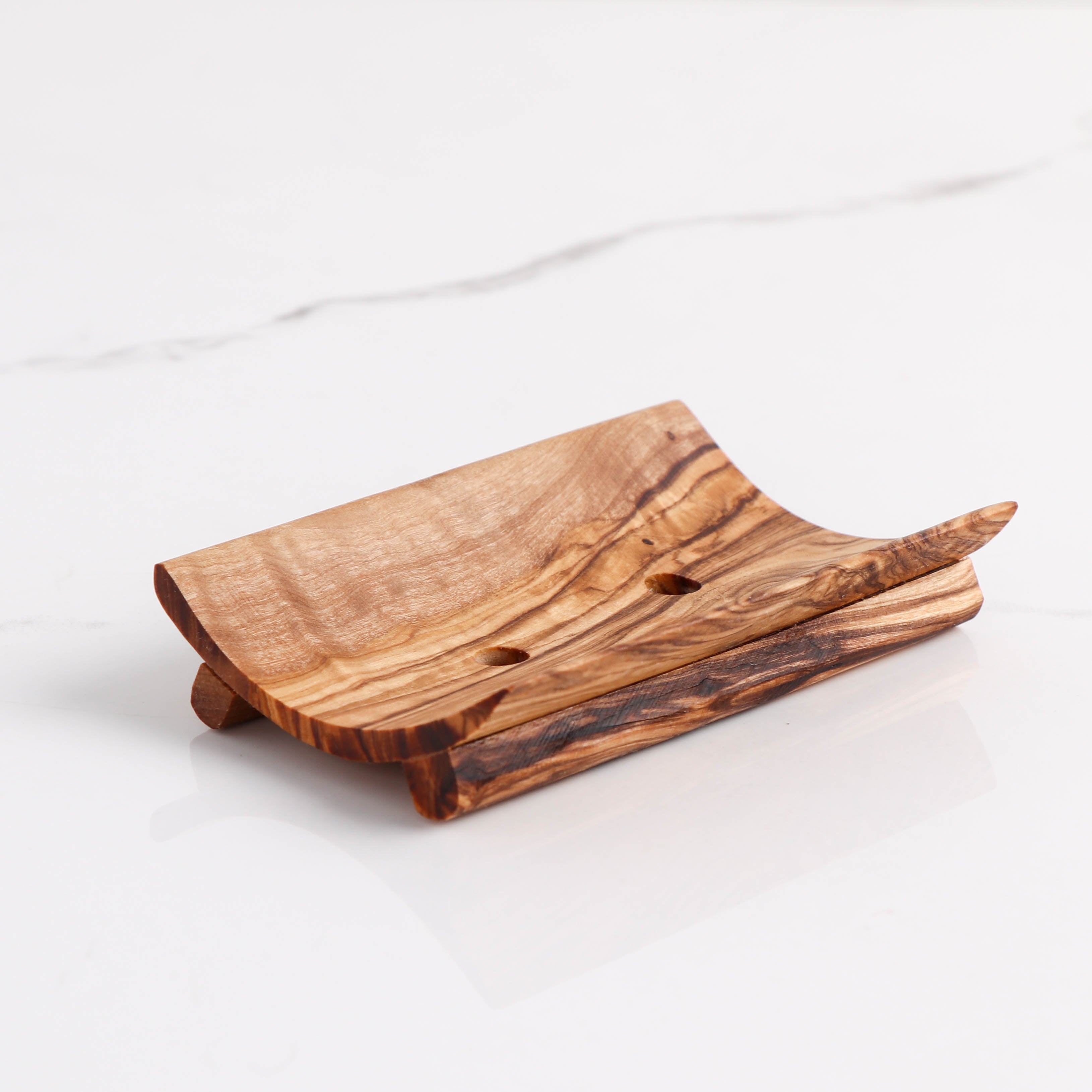 Rectangular Olive Wood Soap Dish Handcrafted