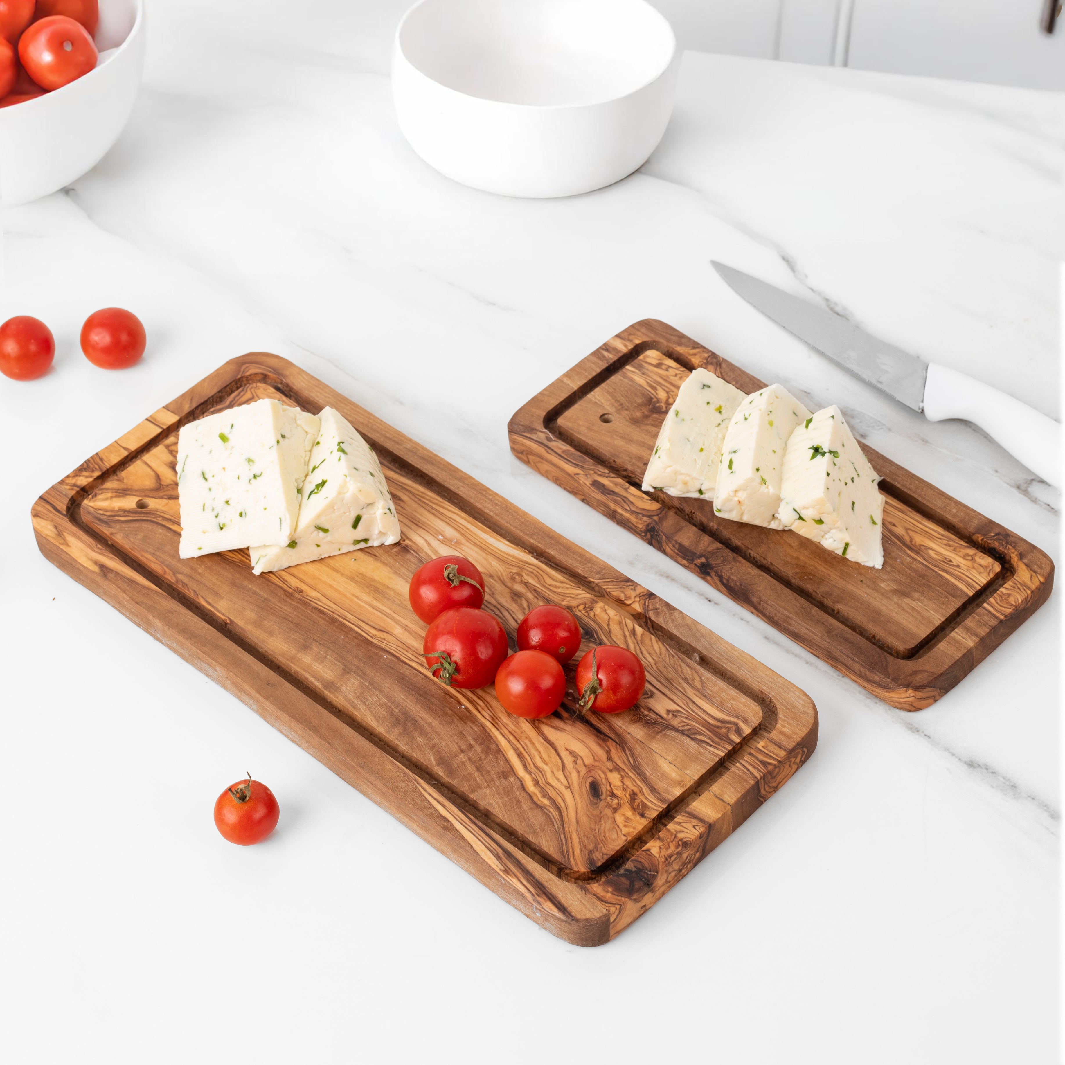 Eco-Friendly Olive Wood Rectangle Board with Juice Groove
