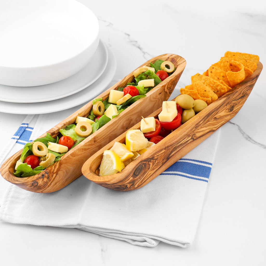 Olive Wood Cracker Tray – Long, Slim & Handmade