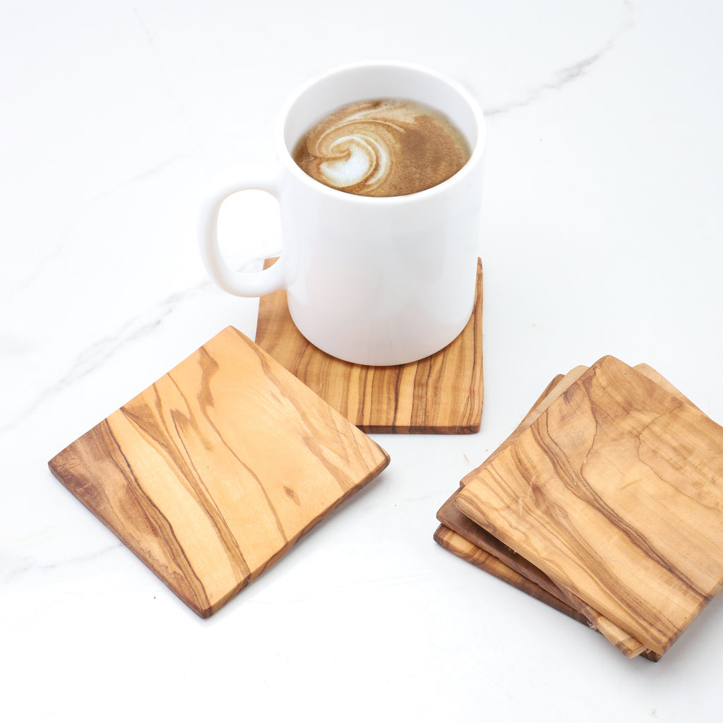 Handcrafted Olive Wood Square Coaster