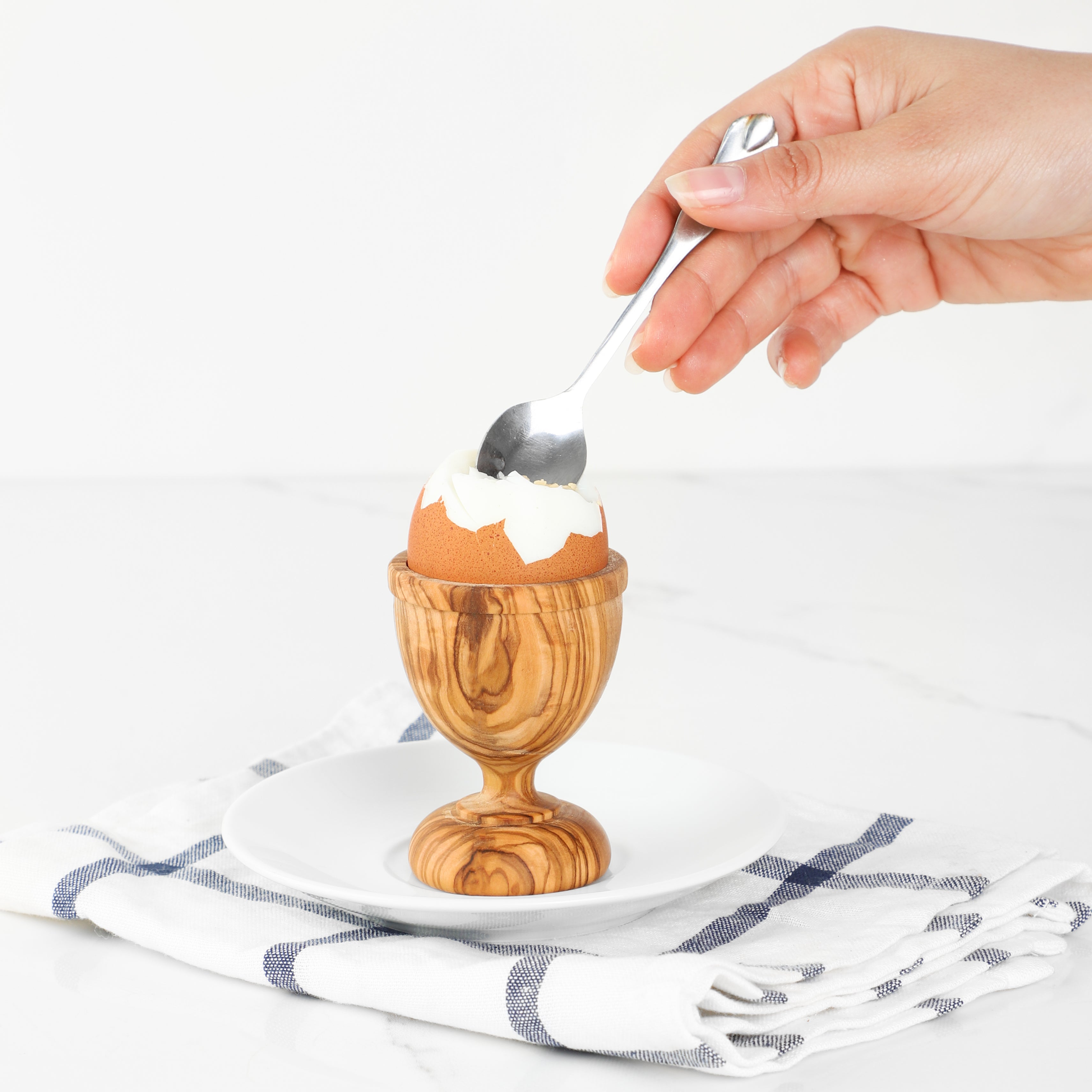 Rustic Olive Wood Egg Cup