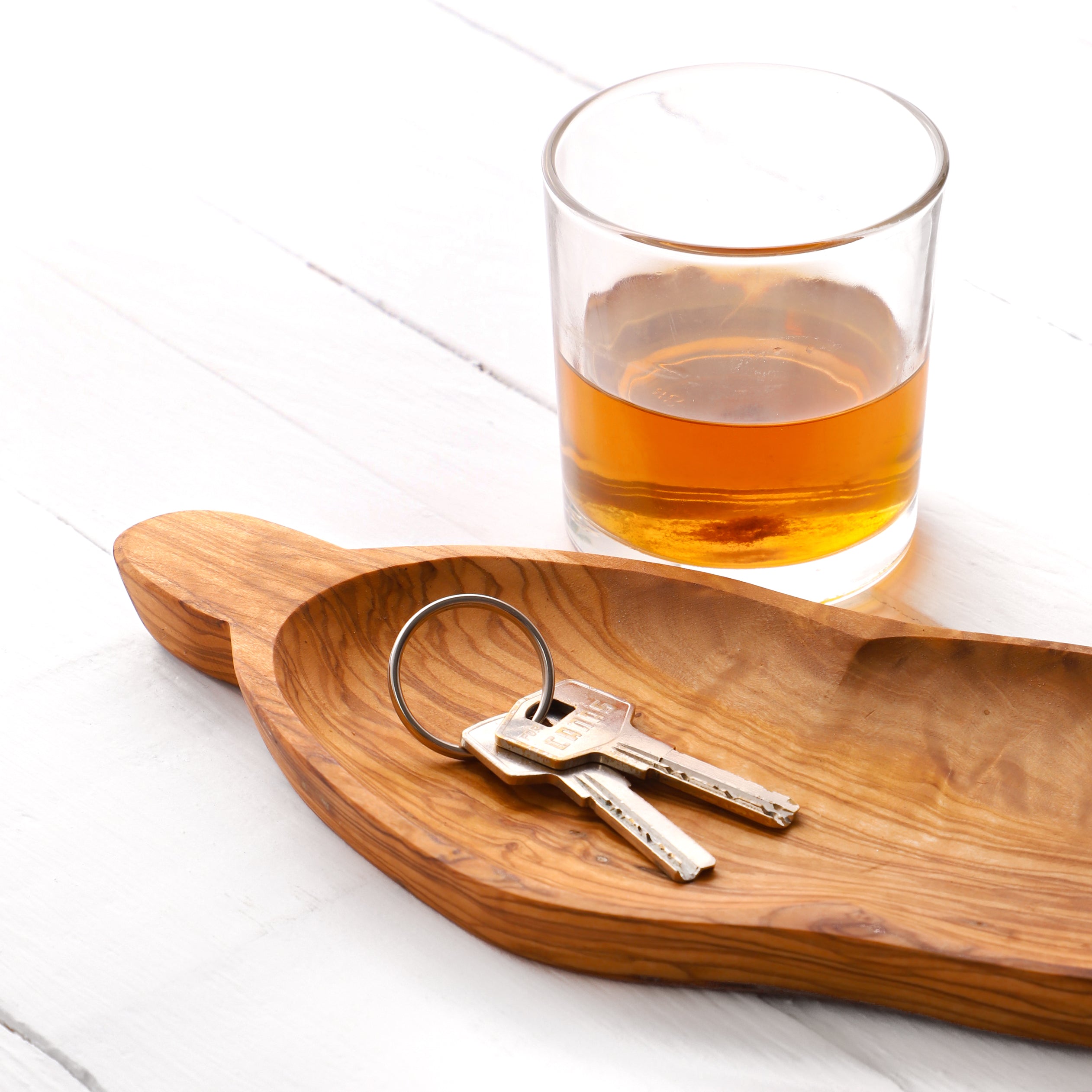 Handmade Olive Wood Leaf-Shaped Dish